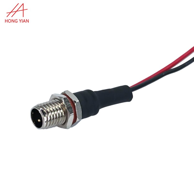 IP68 Waterproof 2 Pin M12 Circular Power Data Cable Wire Plug Connectors
