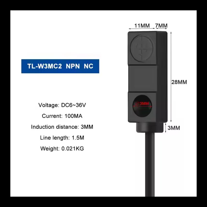 Industrial Square Proximity Sensor 6-30V - Waterproof Npn Pnp Support