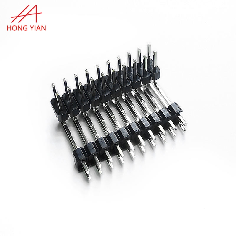 Double Row Right Angle Pin Header - Double Plastic