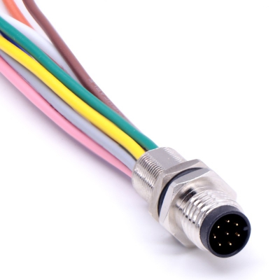M8 Cable Assembly IP67 3 4 Pin Rear Lock...
